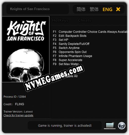 Treinador liberado para Knights of San Francisco [v1.0.4]