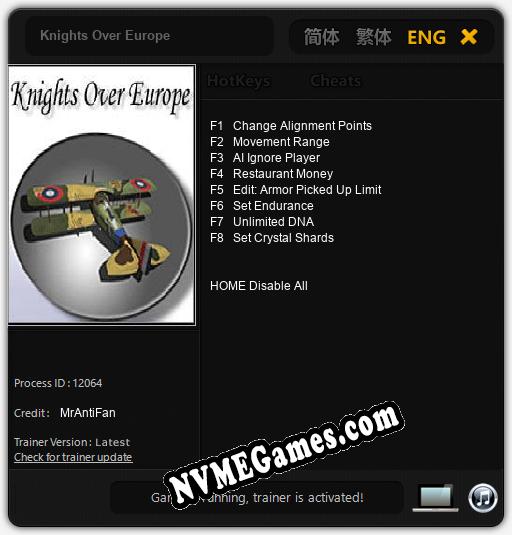 Knights Over Europe: Treinador (V1.0.29)