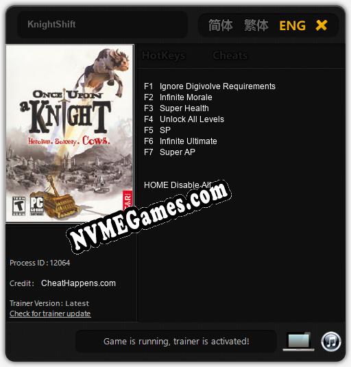 KnightShift: Trainer +7 [v1.2]