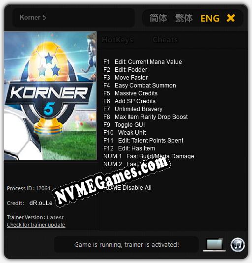 Korner 5: Cheats, Trainer +14 [dR.oLLe]