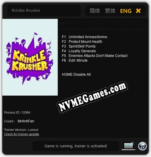 Treinador liberado para Krinkle Krusher [v1.0.3]