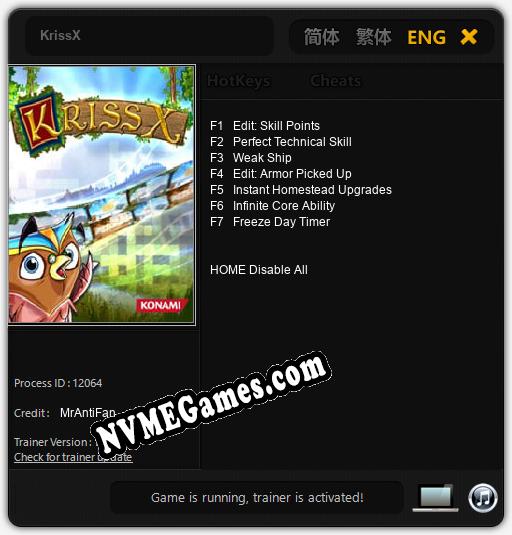 KrissX: Trainer +7 [v1.9]