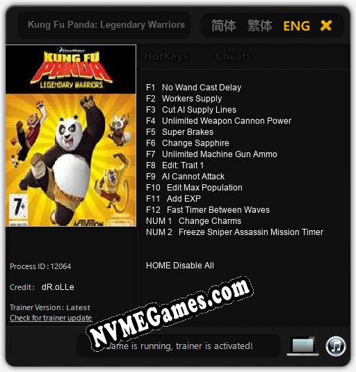 Kung Fu Panda: Legendary Warriors: Cheats, Trainer +14 [dR.oLLe]