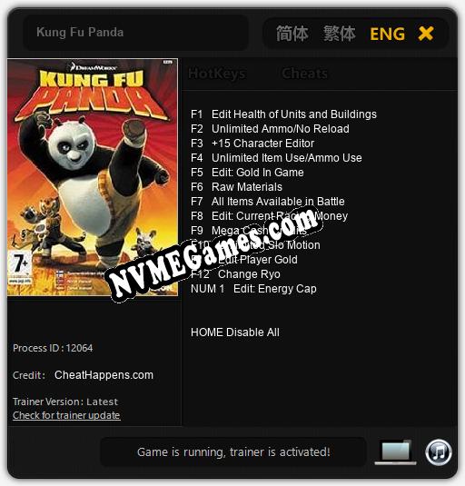 Treinador liberado para Kung Fu Panda [v1.0.9]