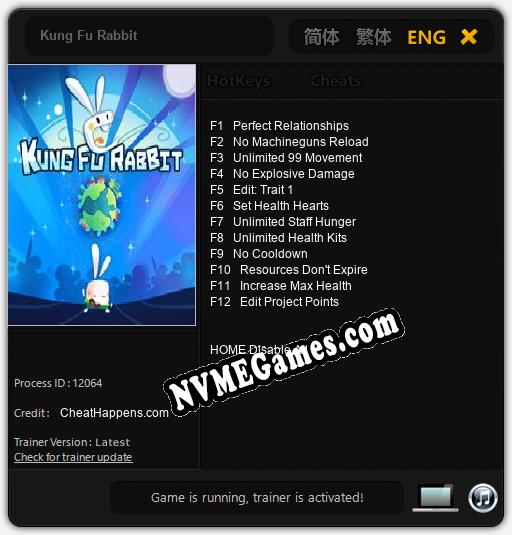 Kung Fu Rabbit: Trainer +12 [v1.7]