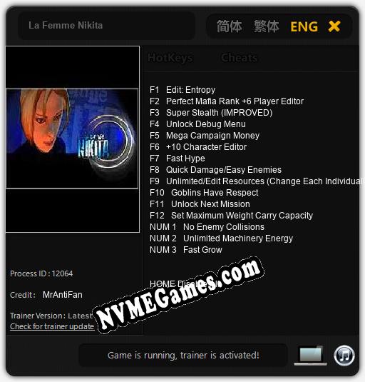 La Femme Nikita: Treinador (V1.0.94)