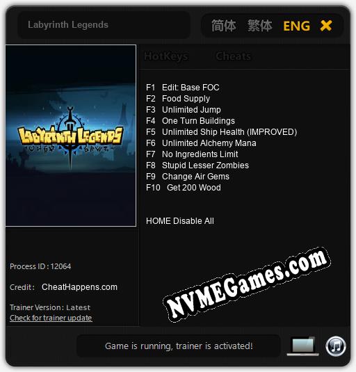 Labyrinth Legends: Treinador (V1.0.91)