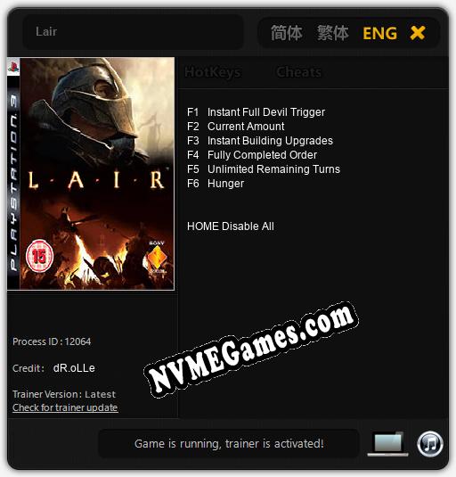 Lair: Cheats, Trainer +6 [dR.oLLe]