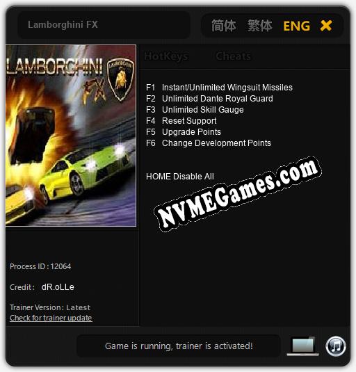 Lamborghini FX: Cheats, Trainer +6 [dR.oLLe]