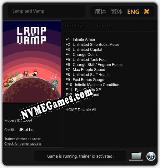 Lamp and Vamp: Treinador (V1.0.77)