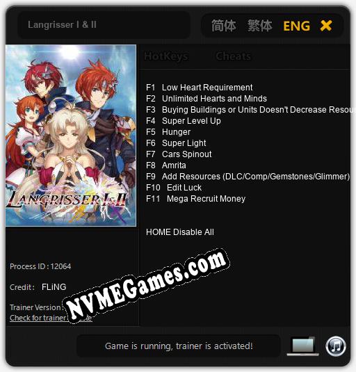 Treinador liberado para Langrisser I & II [v1.0.1]