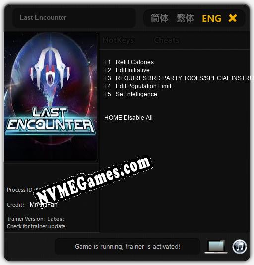 Last Encounter: Cheats, Trainer +5 [MrAntiFan]