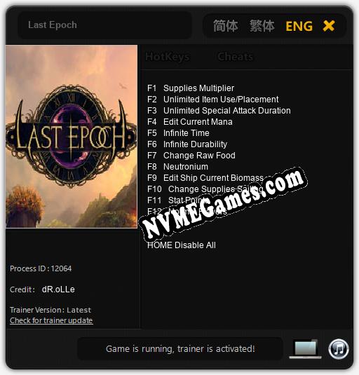 Last Epoch: Treinador (V1.0.43)