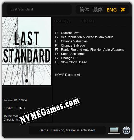 Last Standard: Trainer +8 [v1.9]