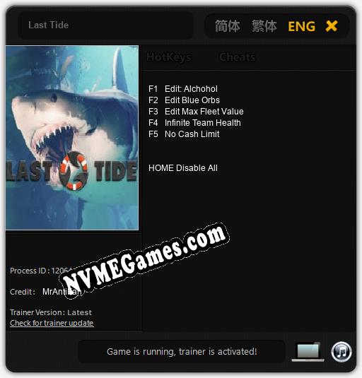 Treinador liberado para Last Tide [v1.0.4]