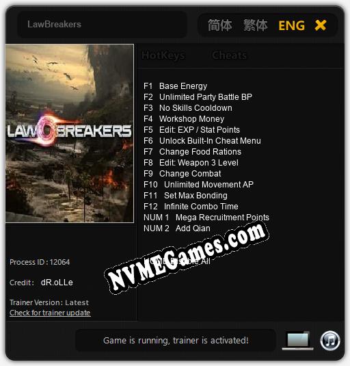 Treinador liberado para LawBreakers [v1.0.5]