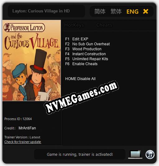 Layton: Curious Village in HD: Cheats, Trainer +6 [MrAntiFan]