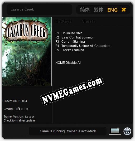 Lazarus Creek: Treinador (V1.0.15)