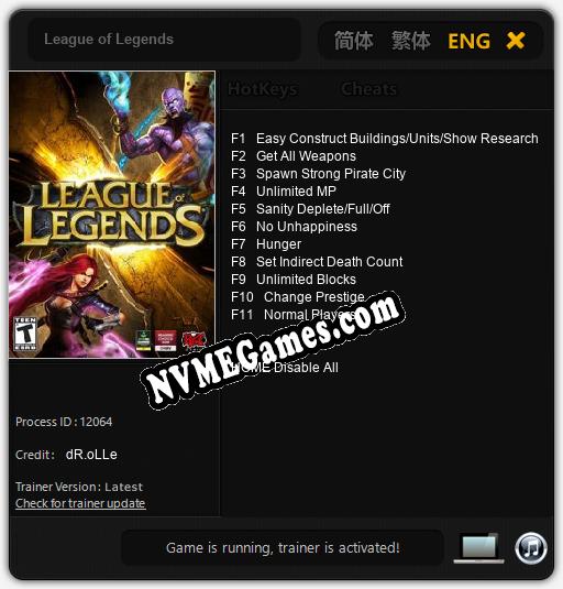 League of Legends: Trainer +11 [v1.4]