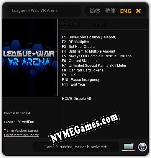 League of War: VR Arena: Treinador (V1.0.51)