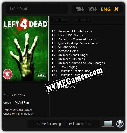 Left 4 Dead: Cheats, Trainer +12 [MrAntiFan]