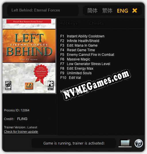 Left Behind: Eternal Forces: Cheats, Trainer +10 [FLiNG]