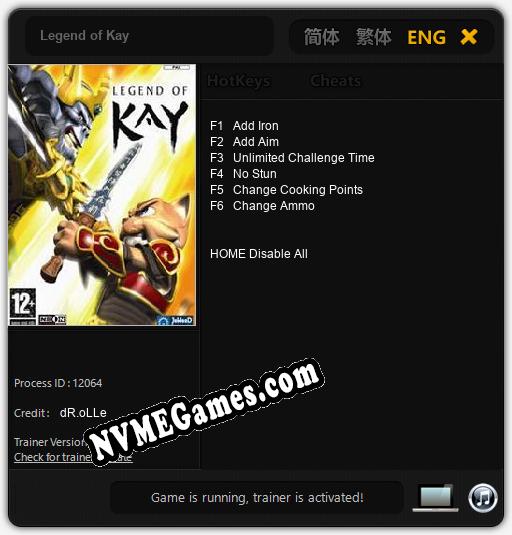 Legend of Kay: Trainer +6 [v1.4]