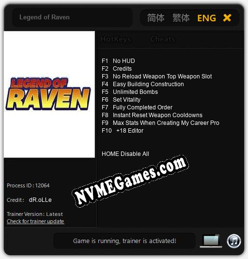 Legend of Raven: Cheats, Trainer +10 [dR.oLLe]