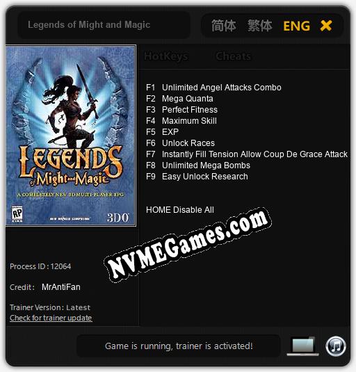 Treinador liberado para Legends of Might and Magic [v1.0.7]