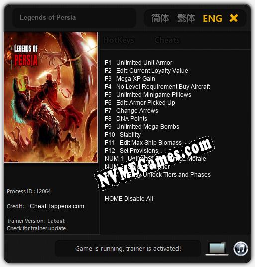 Legends of Persia: Cheats, Trainer +15 [CheatHappens.com]