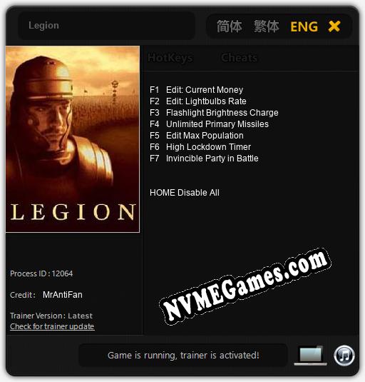 Legion: Cheats, Trainer +7 [MrAntiFan]