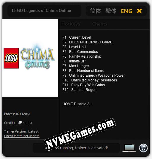 Treinador liberado para LEGO Legends of Chima Online [v1.0.9]