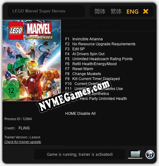 LEGO Marvel Super Heroes: Cheats, Trainer +13 [FLiNG]