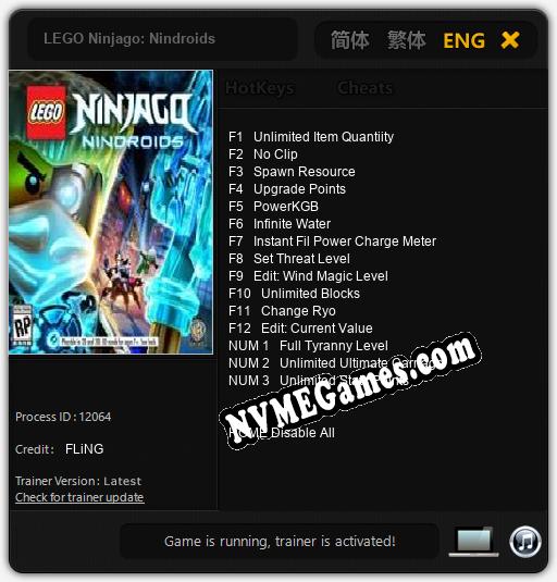 Treinador liberado para LEGO Ninjago: Nindroids [v1.0.5]