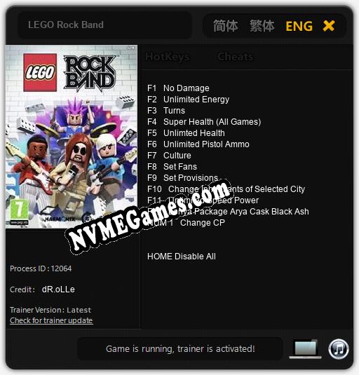 LEGO Rock Band: Cheats, Trainer +13 [dR.oLLe]