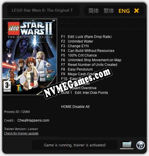 LEGO Star Wars II: The Original Trilogy: Trainer +13 [v1.5]