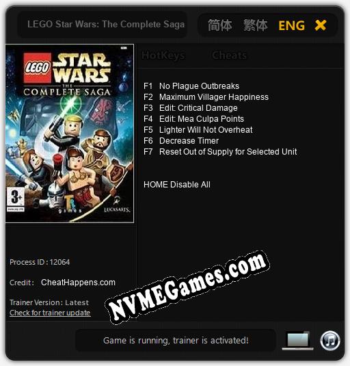 LEGO Star Wars: The Complete Saga: Cheats, Trainer +7 [CheatHappens.com]