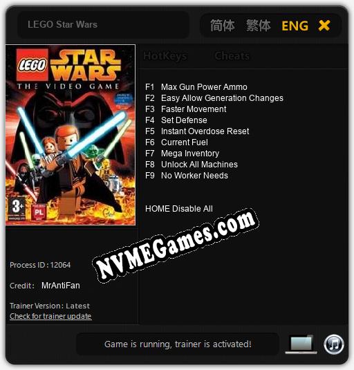 LEGO Star Wars: Treinador (V1.0.82)