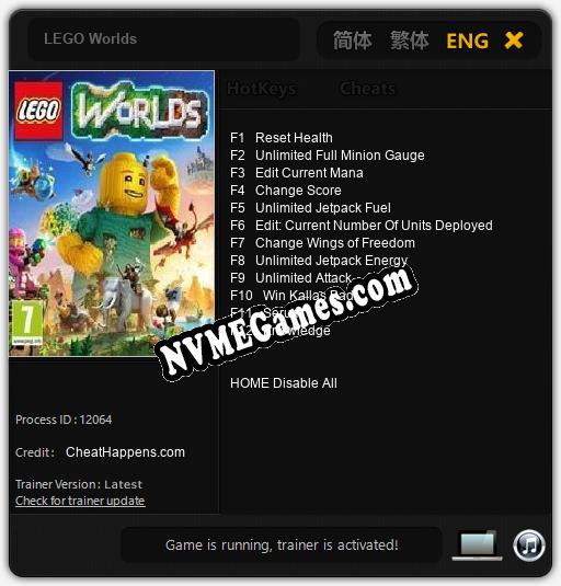 Treinador liberado para LEGO Worlds [v1.0.2]