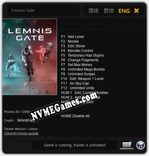 Lemnis Gate: Trainer +15 [v1.6]