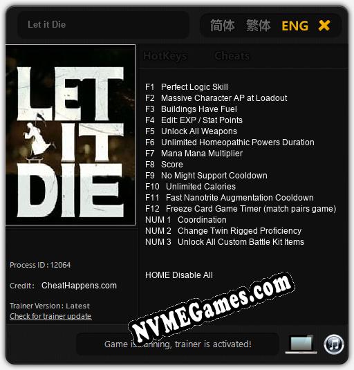 Let it Die: Trainer +15 [v1.4]