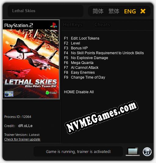 Lethal Skies: Treinador (V1.0.32)