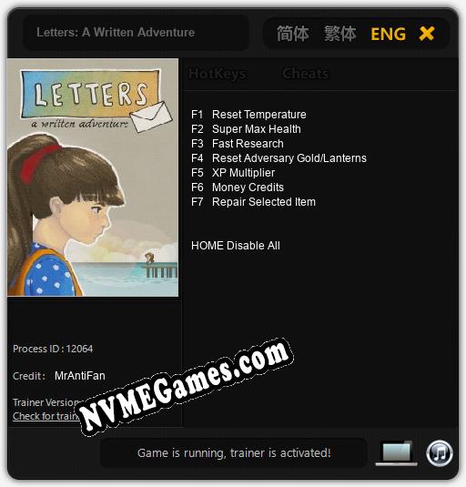 Treinador liberado para Letters: A Written Adventure [v1.0.2]