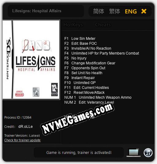 Lifesigns: Hospital Affairs: Trainer +14 [v1.3]