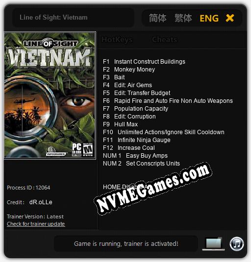 Treinador liberado para Line of Sight: Vietnam [v1.0.7]