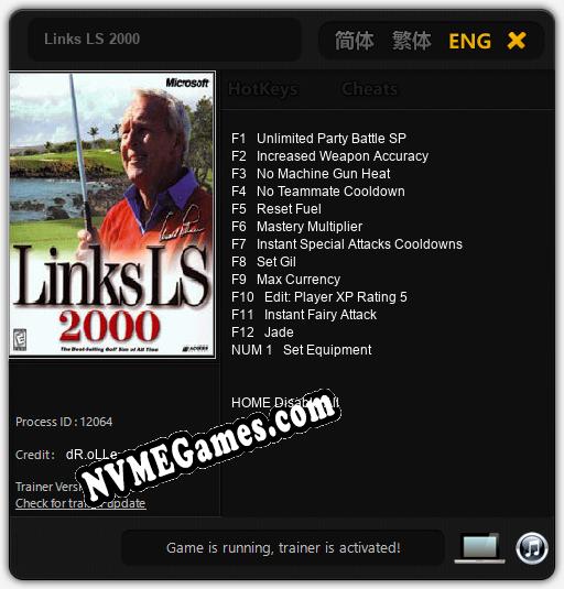 Treinador liberado para Links LS 2000 [v1.0.9]