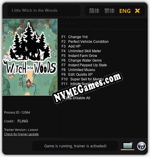 Little Witch in the Woods: Cheats, Trainer +11 [FLiNG]