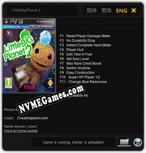 Treinador liberado para LittleBigPlanet 2 [v1.0.8]