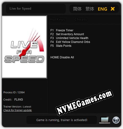 Treinador liberado para Live for Speed [v1.0.3]