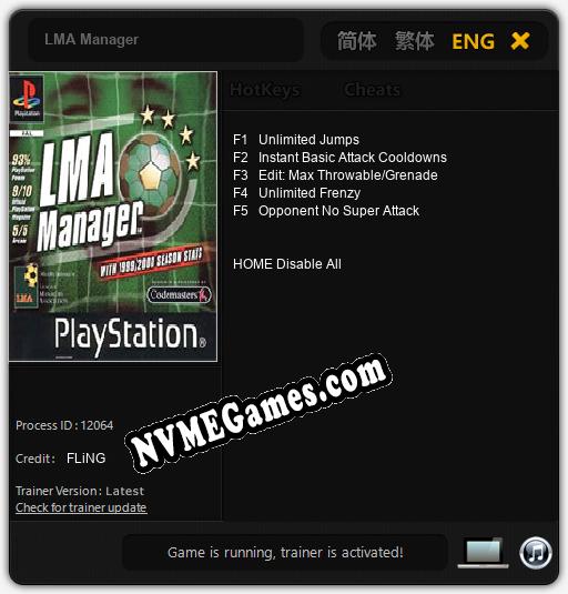 Treinador liberado para LMA Manager [v1.0.4]